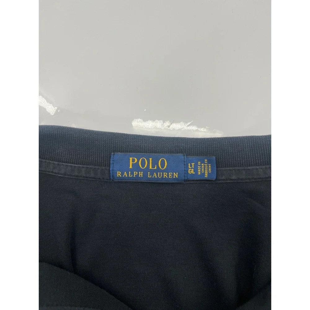 Polo Ralph Lauren Mens Black Short Sleeve Pony Logo Polo Shirt Size Large Tall